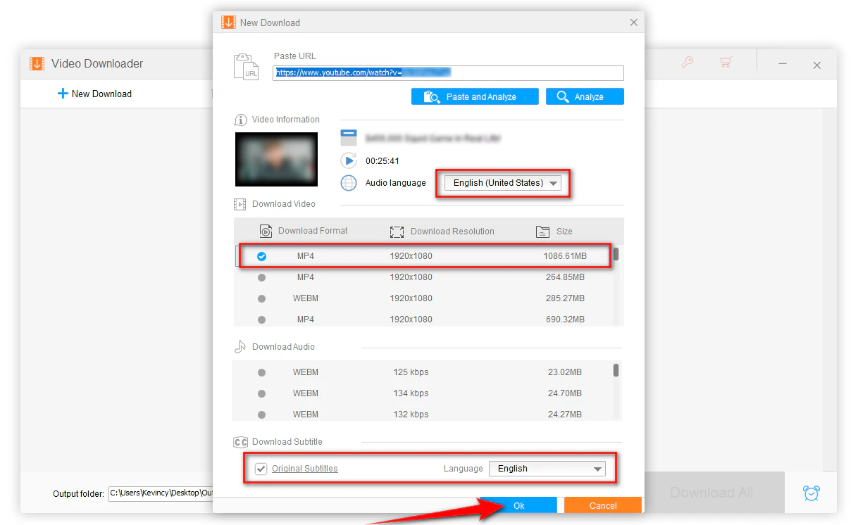 Select the Preferred Audio Language and Format