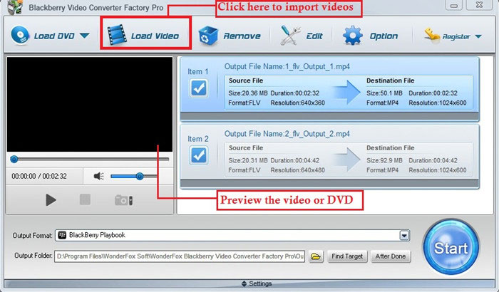 blackberry playbook video converter