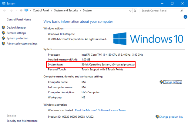 Check the bit version of your Windows 10 PC