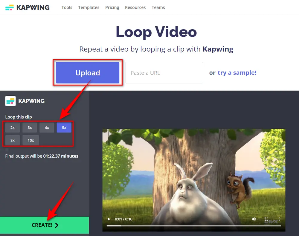 Kapwing Loop Video Online