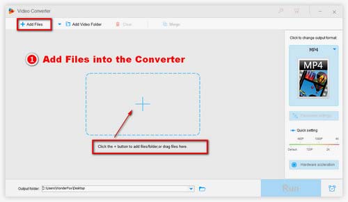 Add video files into the converter