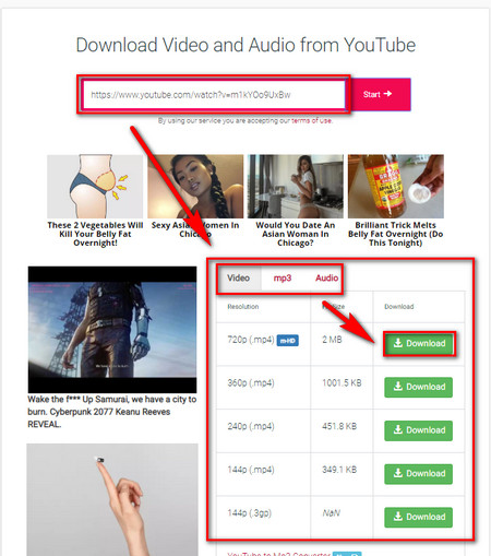 Download YouTube videos using Y2mate safely