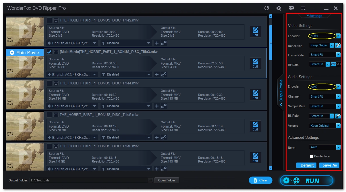 Edit Output Settings