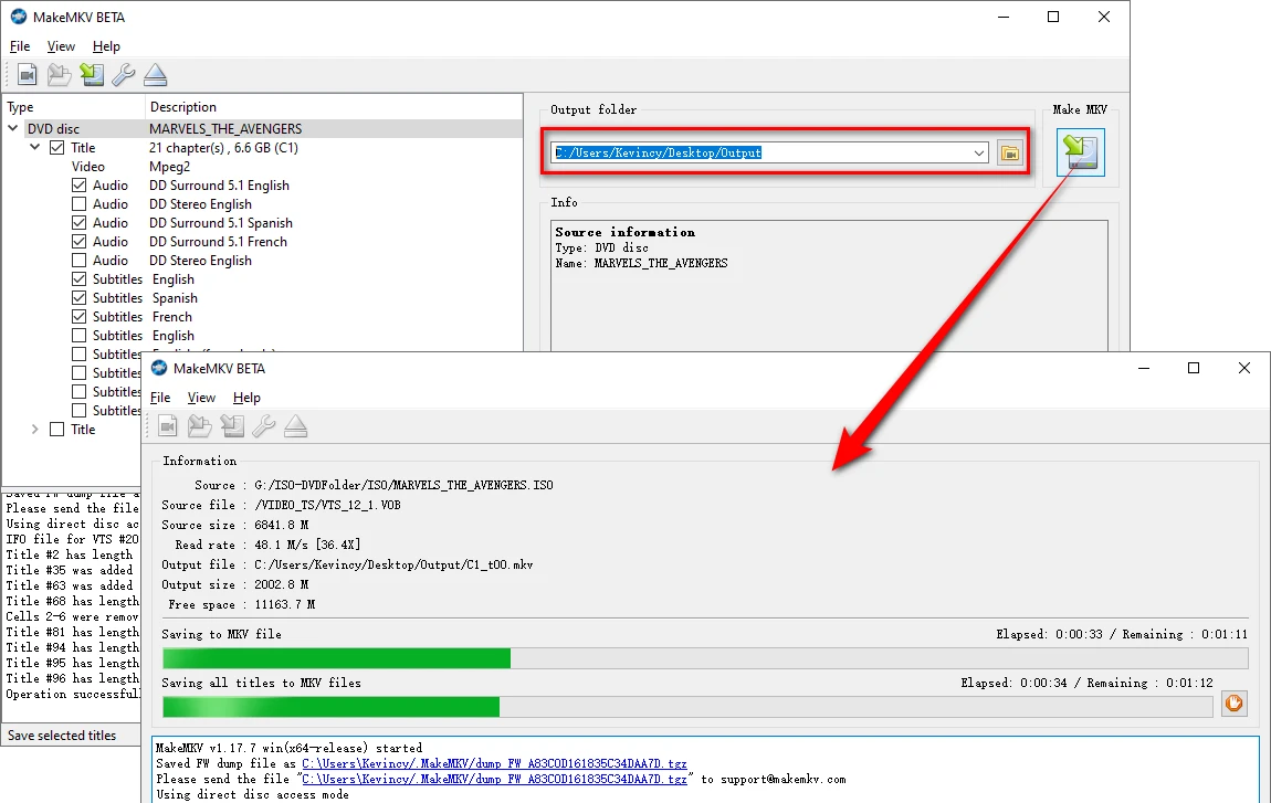 Start Converting ISO to MKV with MakeMKV