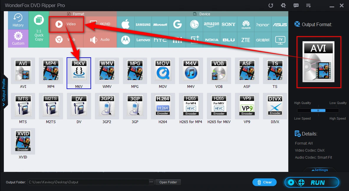 Choose an Export Format