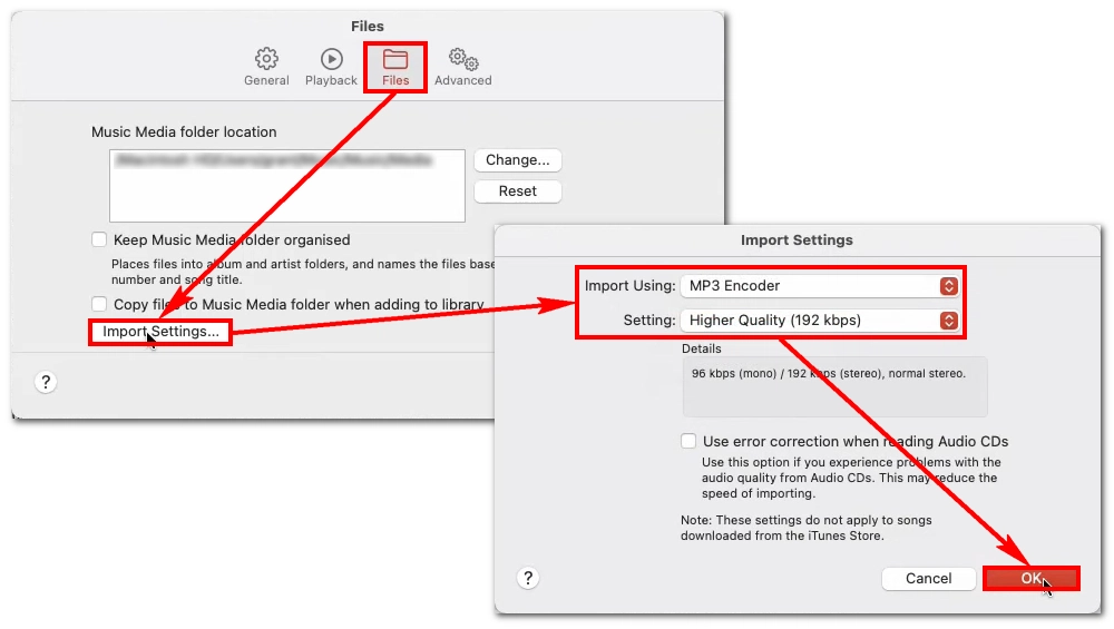 Open Import Settings