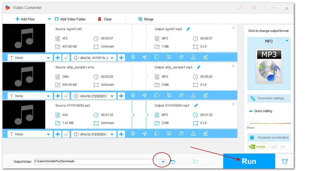 Start the AT3 to MP3 Conversion 