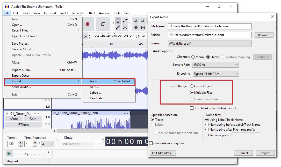 Batch Convert Files in Audacity