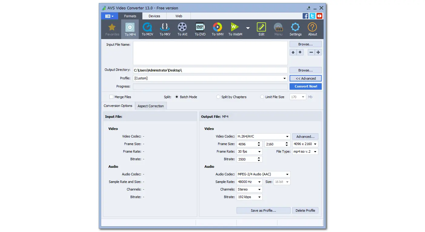 AVS Video Converter Interface