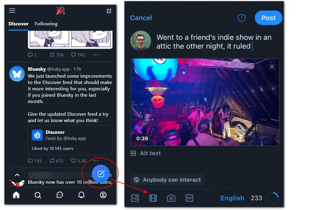 How to Post Videos on Bluesky App