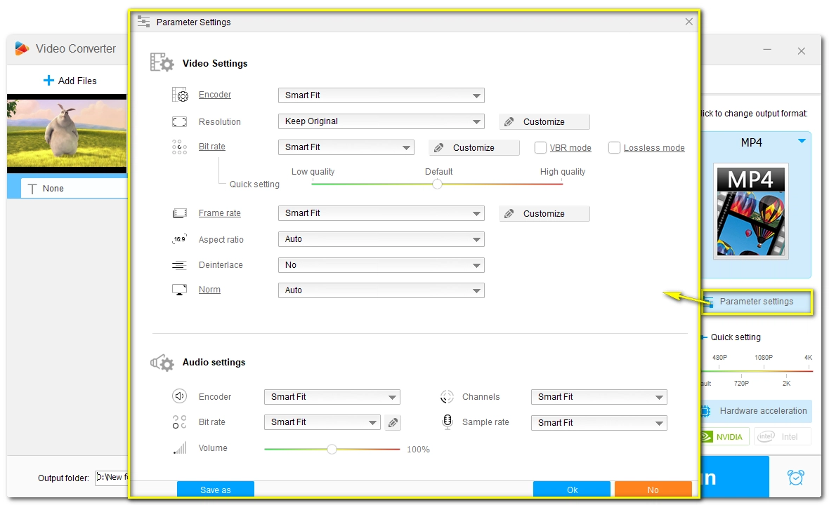 Adjust Output Settings