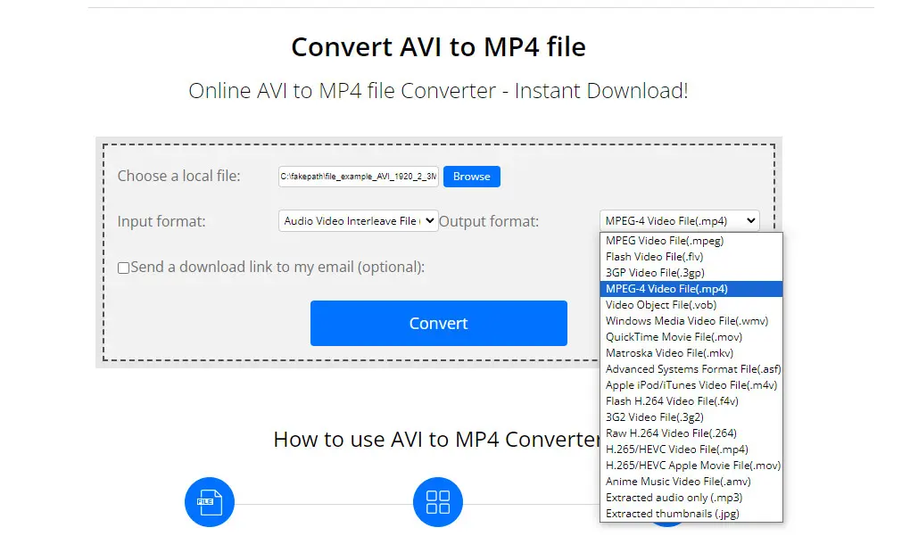 Convert AVI to MP4 Free Online