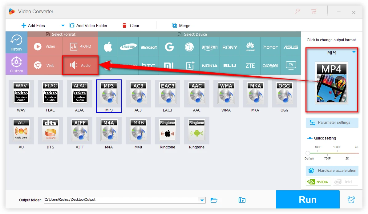 Choose MP3 as Export Format