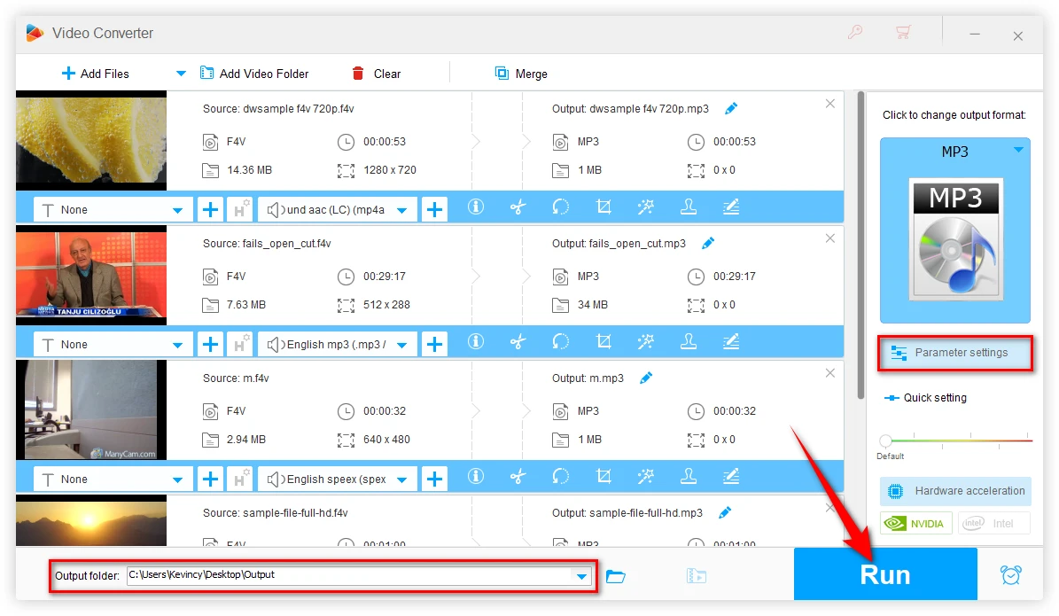 Convert F4V to MP3 in Bulk