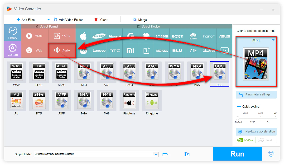 Choose OGG as Export Format