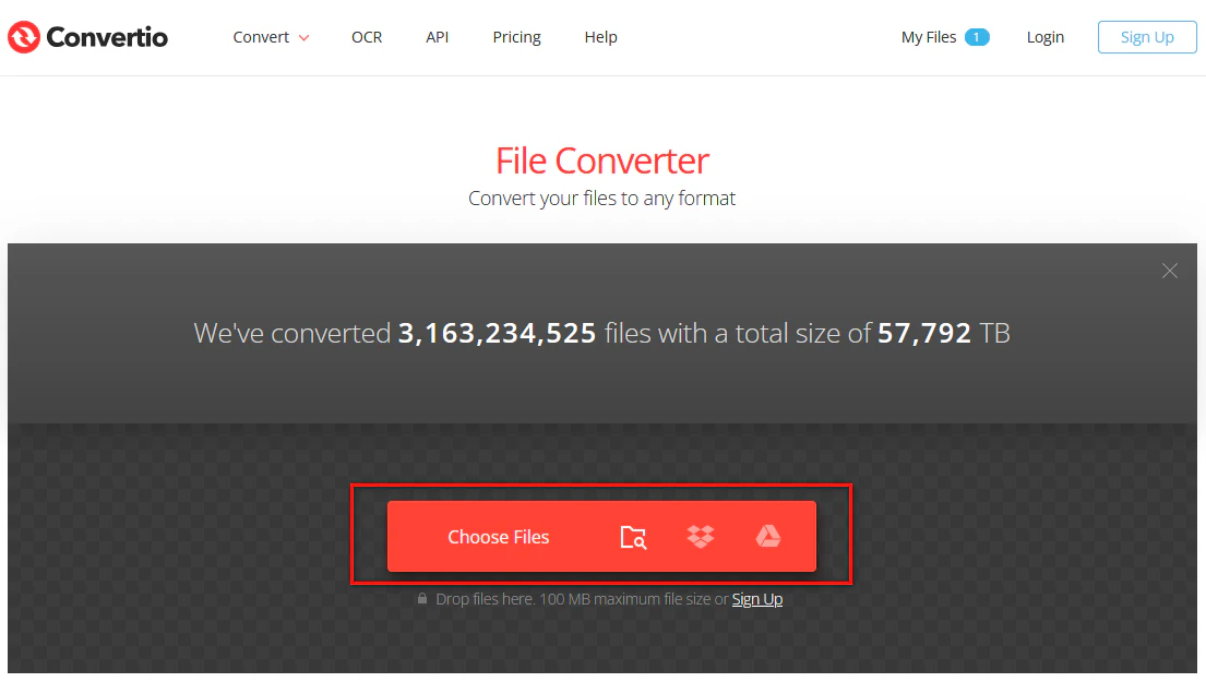 Upload FLAC Files to Convertio