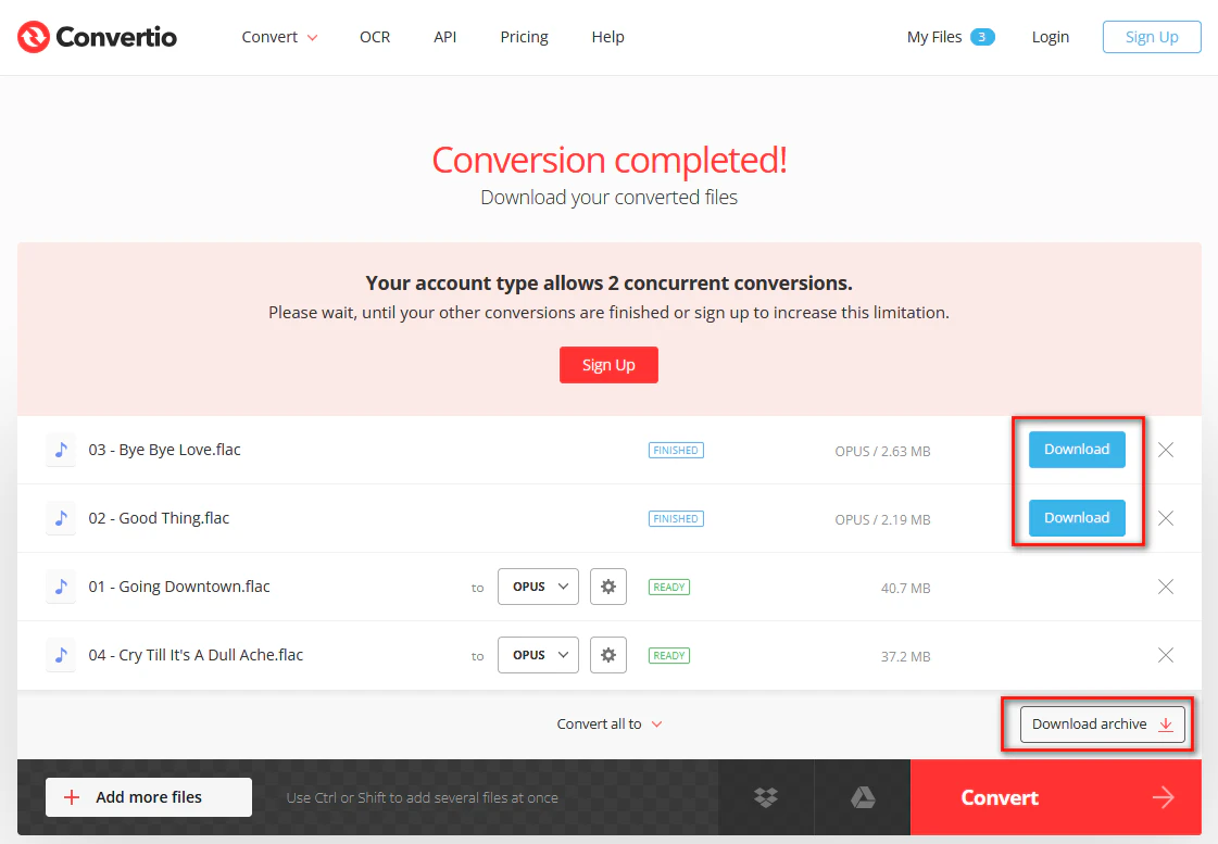 Download Converted Opus Files