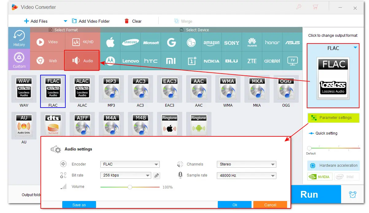 Select FLAC as the Export Format