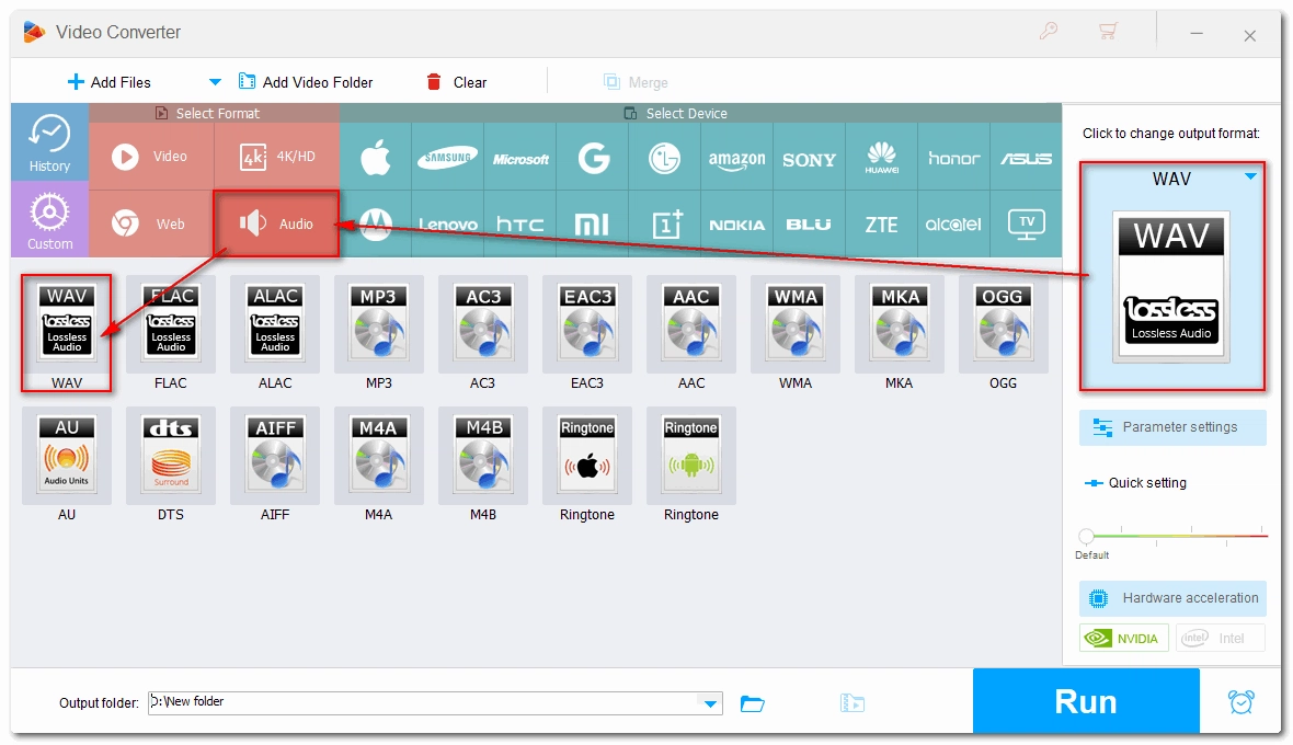 Select Output Format