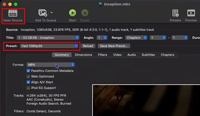 Add MKV to HandBrake