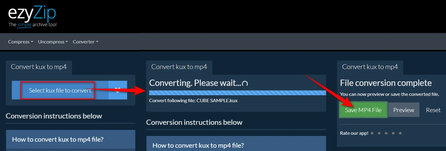 Convert KUX to MP4 Online