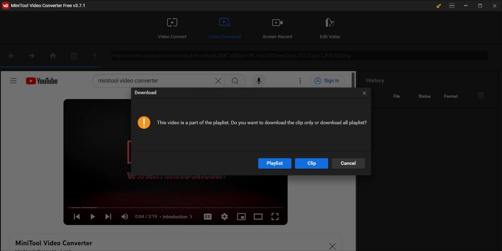 Download Video in MiniTool