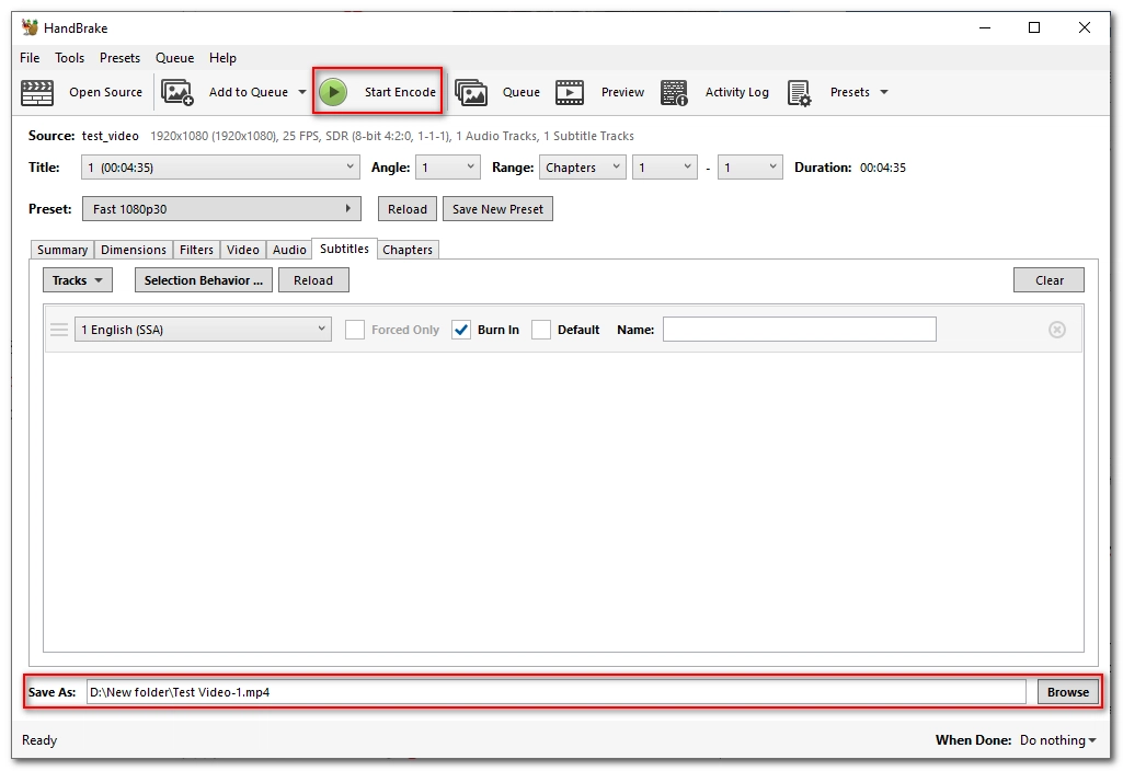 Convert MKV to MP4 with Subtitles in HandBrake