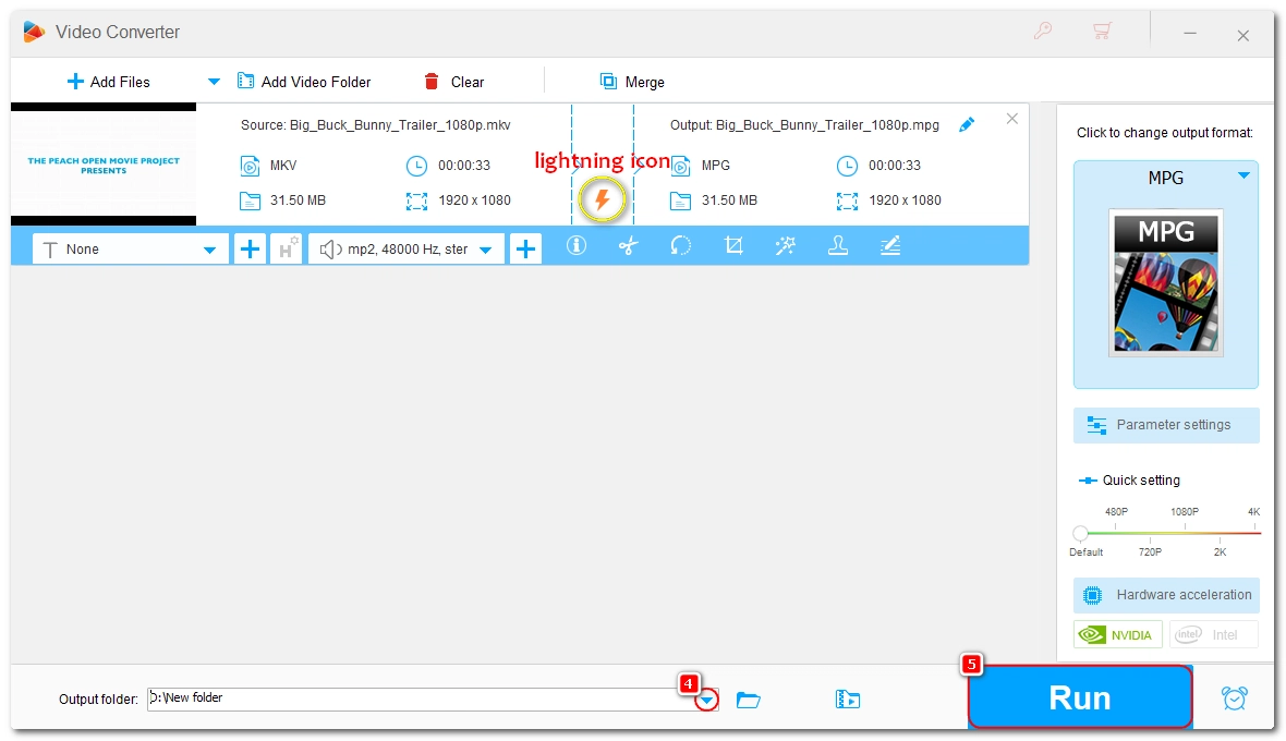 Convert MKV to MPG on Windows