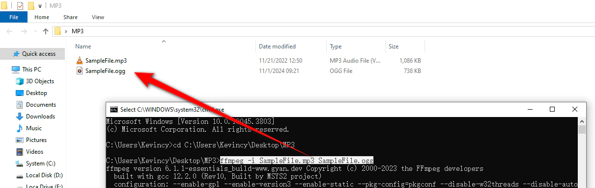 Convert MP3 to OGG Using FFmpeg