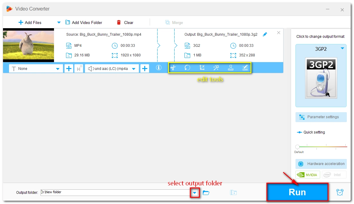 Start MP4-to-3G2 Conversion