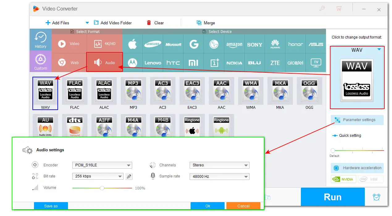 Set WAV as the Output Format