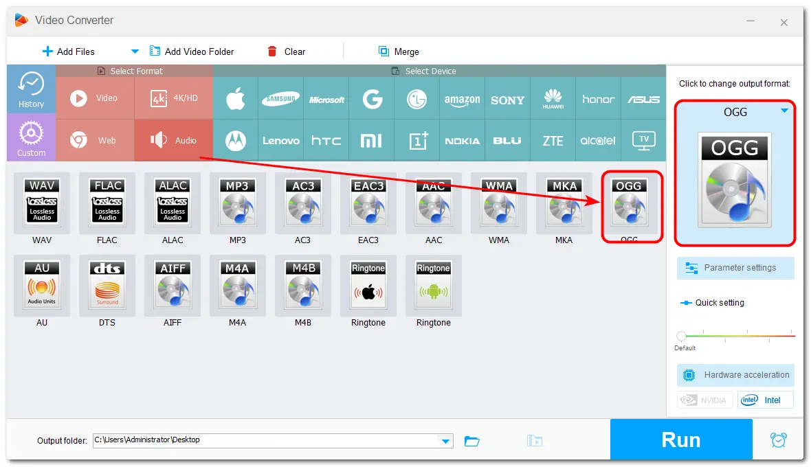 Choose Output Format