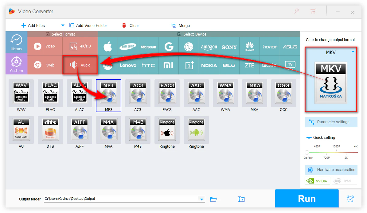 Choose MP3 as the Export Format