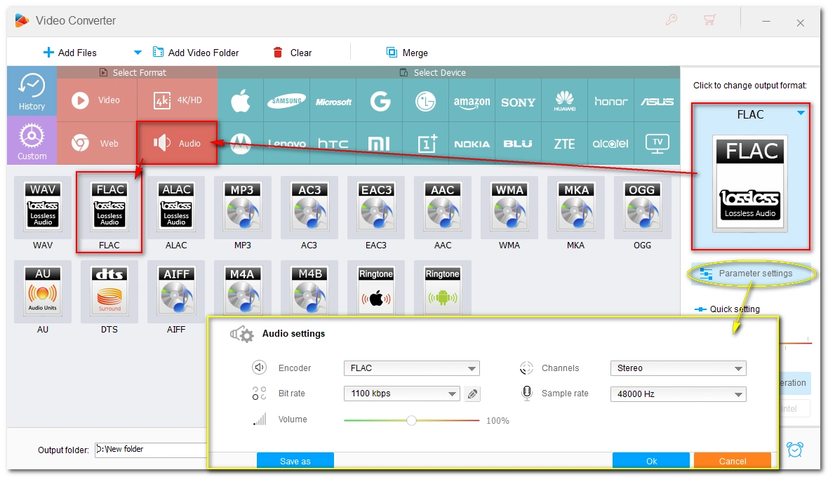 Select Audio Format