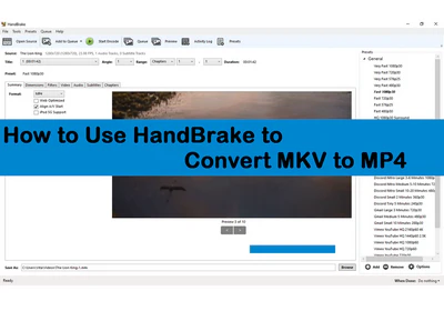 Convert MKV to MP4 with HandBrake