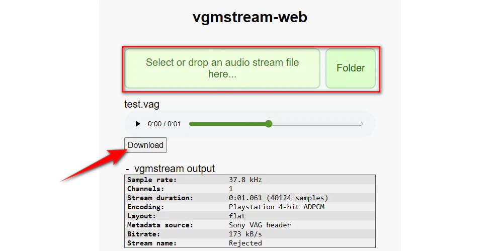 VAG Player Online - vgmstream-web