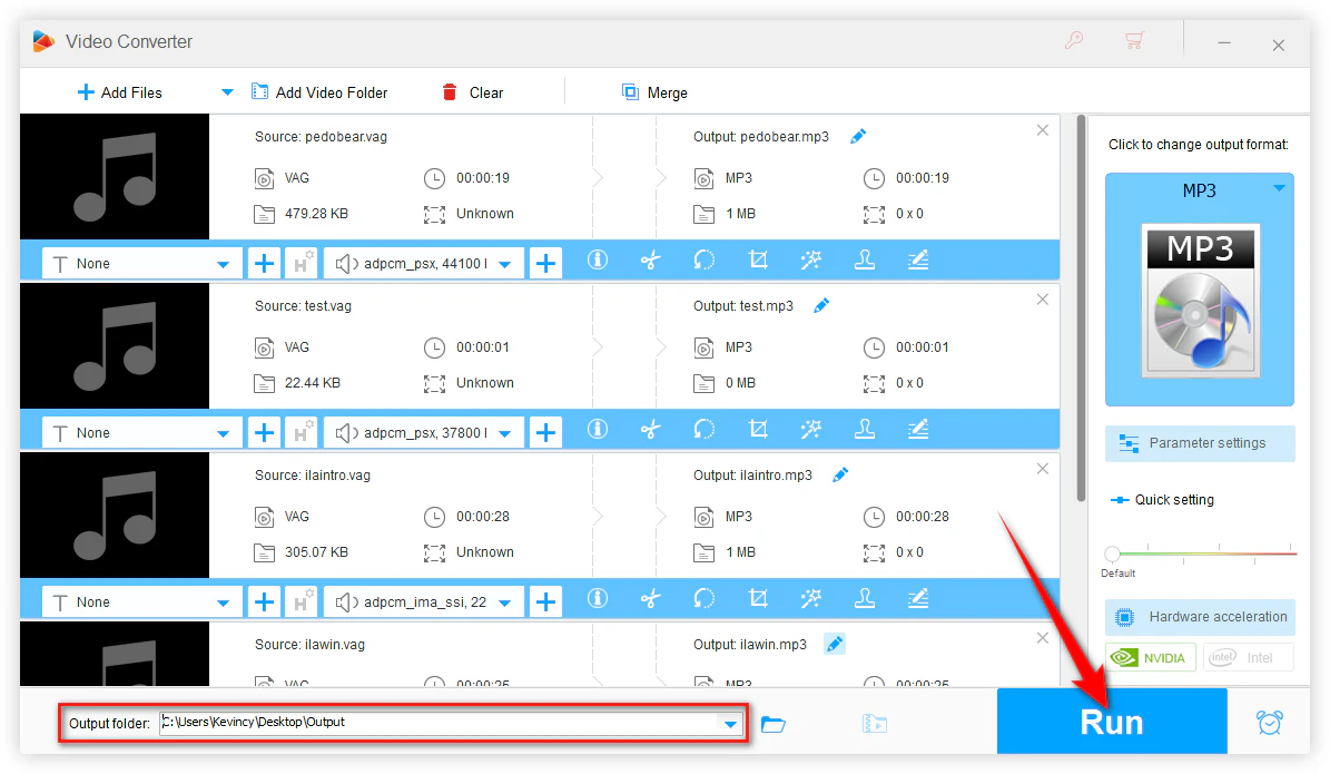 Start Batch VAG Files Conversion