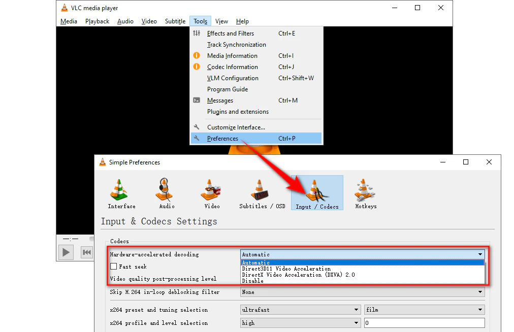 Disable/Enable Hardware Decoding