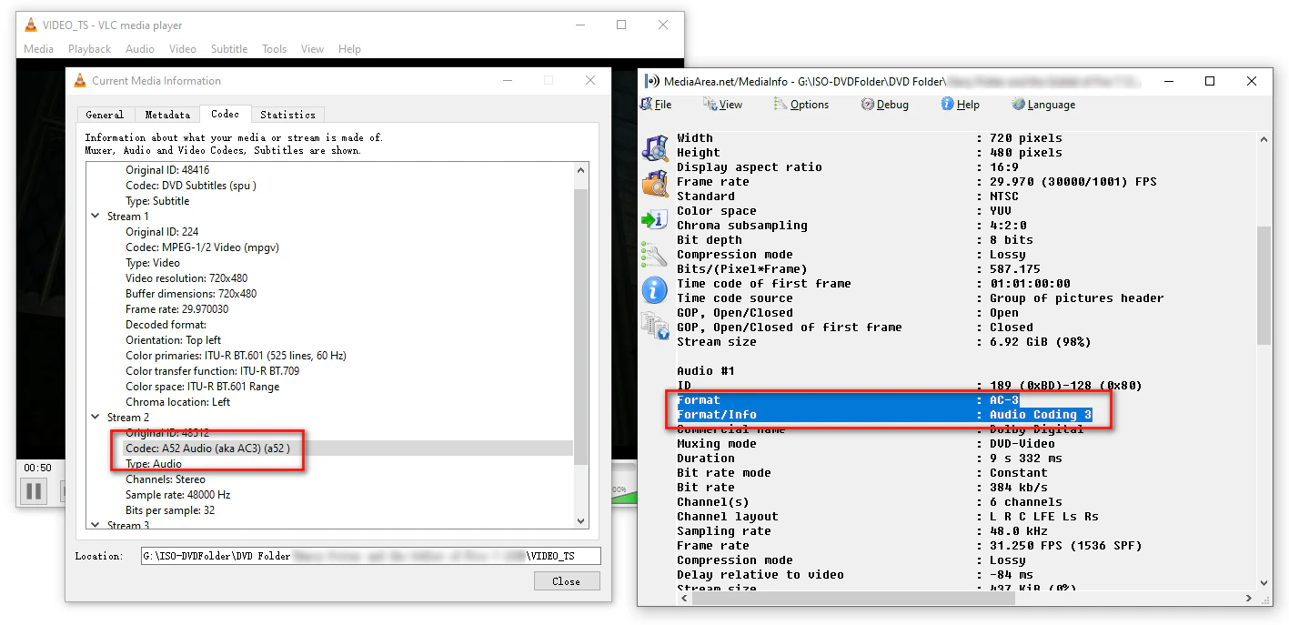 Check Audio Format within a VOB File