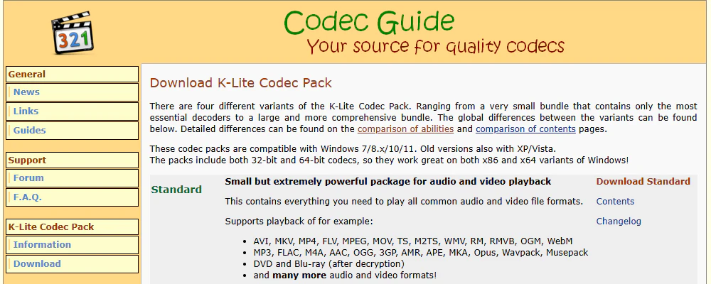 Install K-Lite Codec Pack