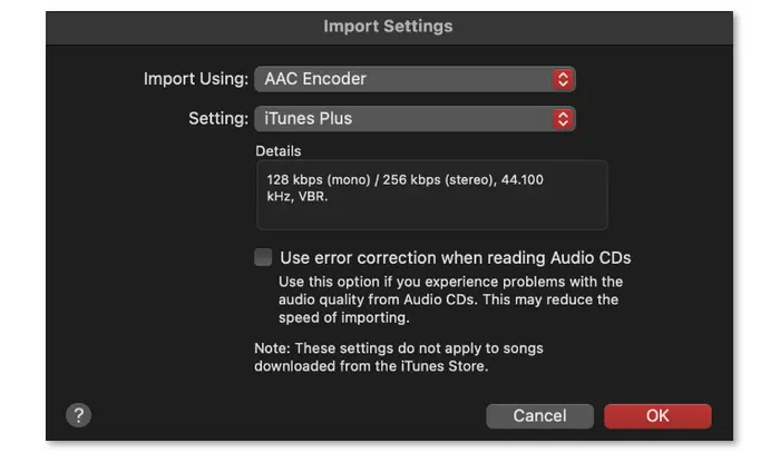 Adjust Import Settings