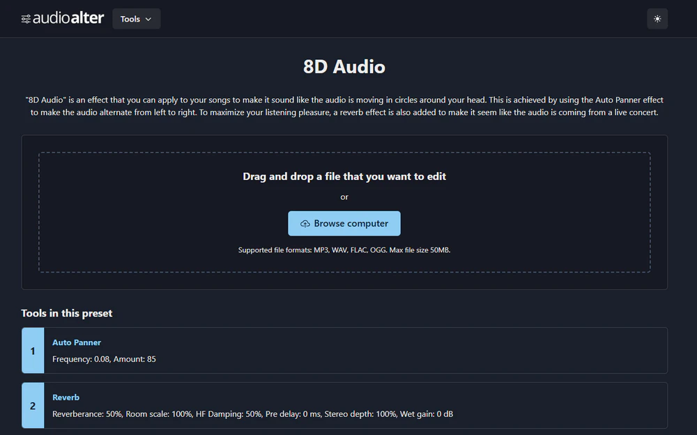 Online 8D Audio Converter