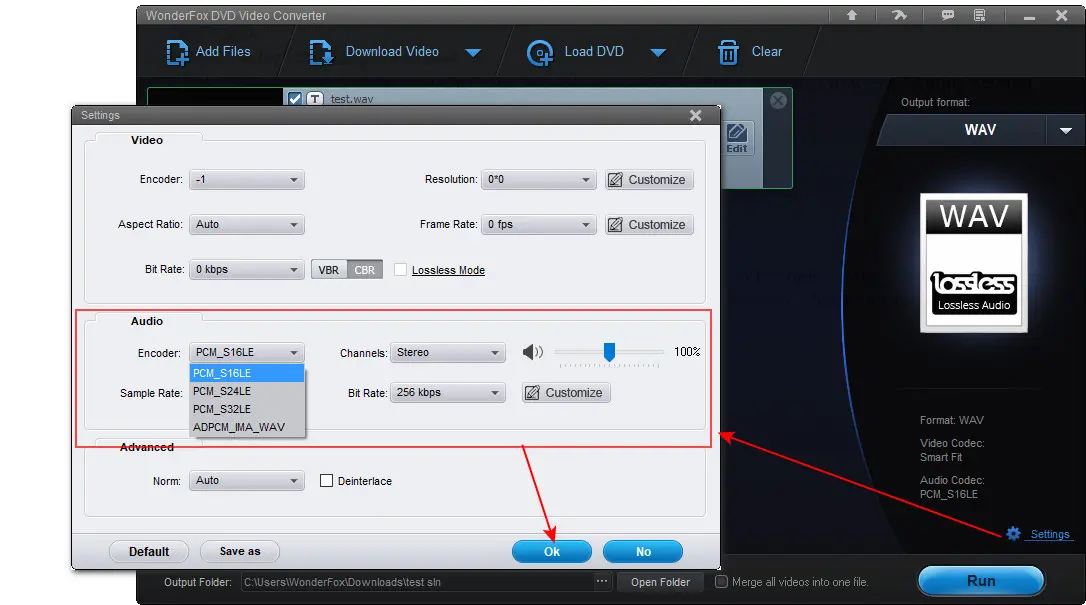 Adjust Output Audio Settings