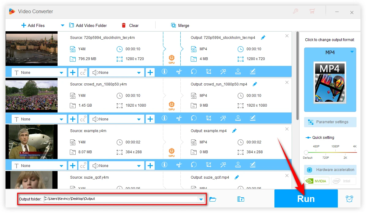 Start Y4M to MP4 Conversion in Bulk