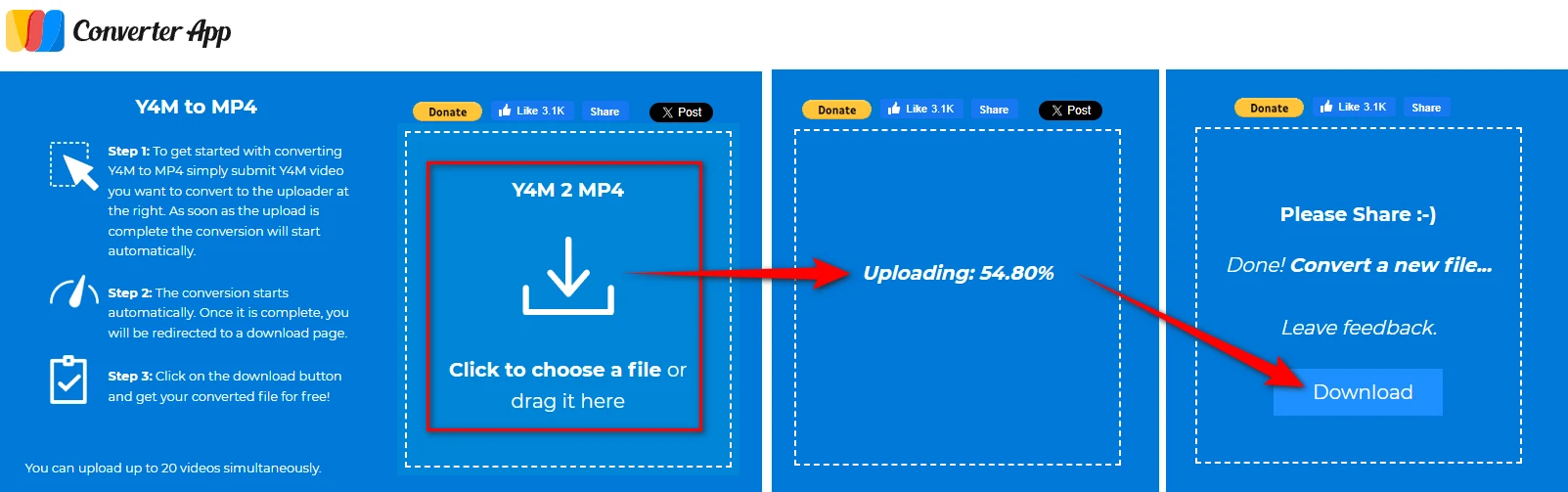 Convert Y4M to MP4 Online