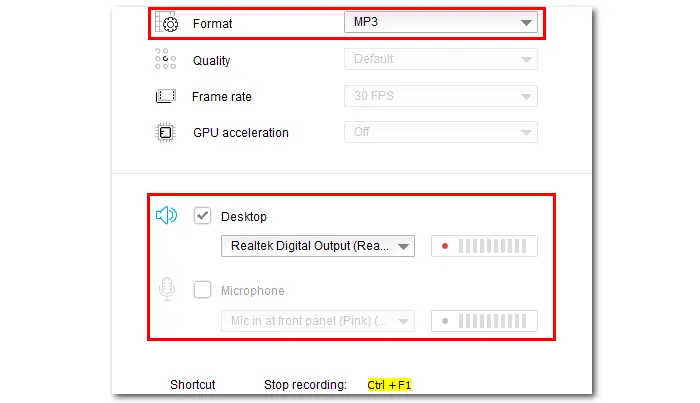 Adjust Recording Settings