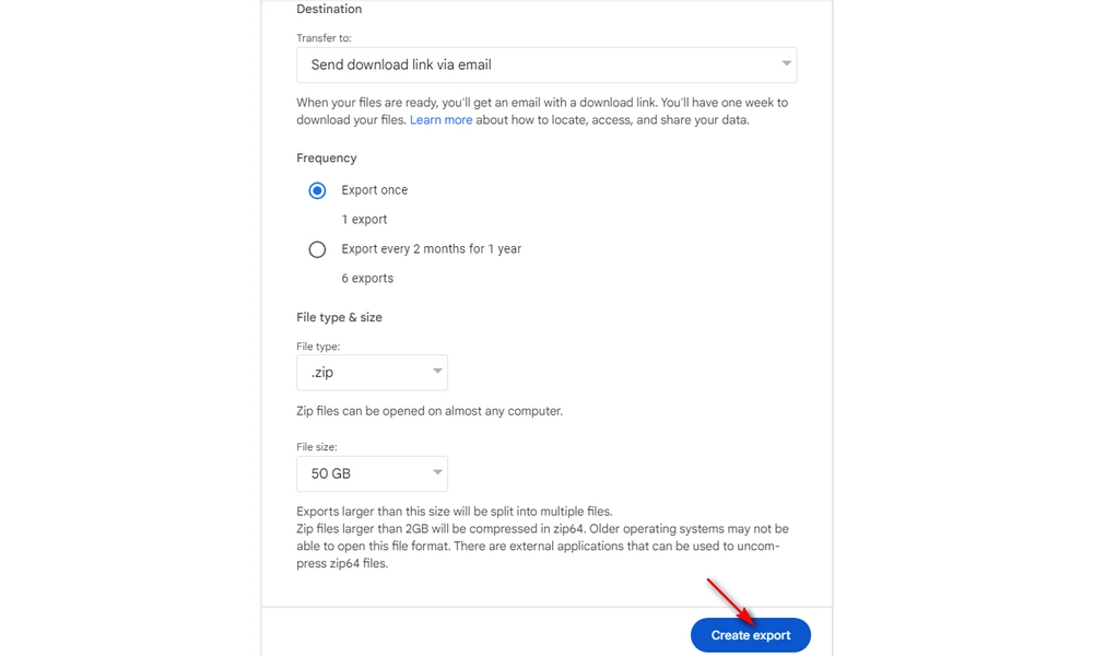 Use Google Takeout