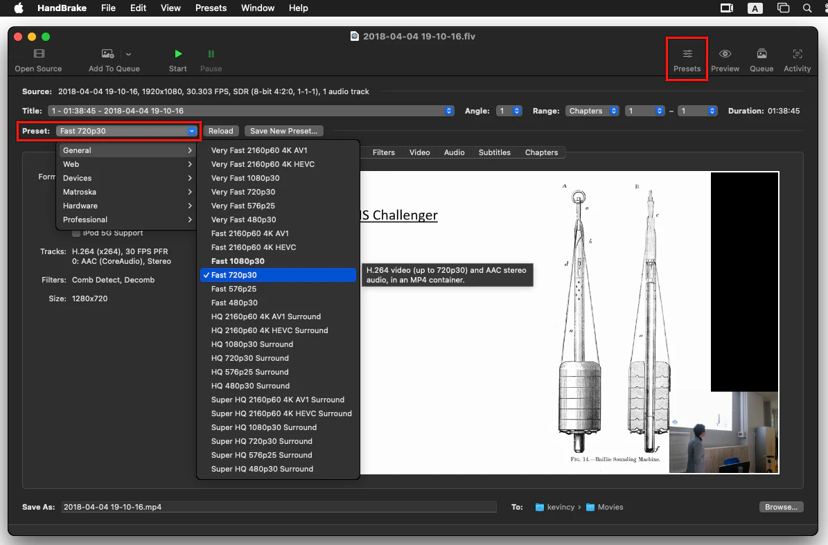 Select an Output Preset