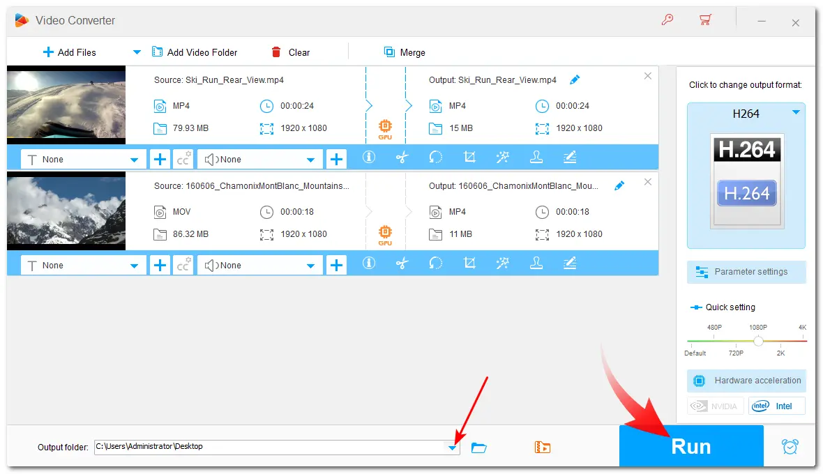 Export Compressed Videos