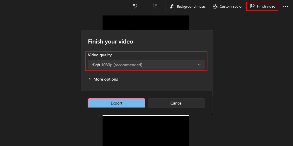 Export the Video